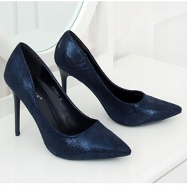 Marineblaue High Heels AT-0596-L Blau 2