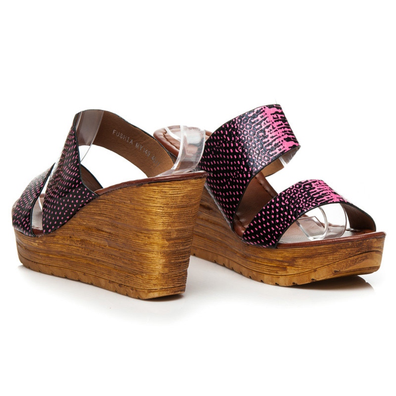 Sergio Todzi Keilsandalen schwarz rosa 1