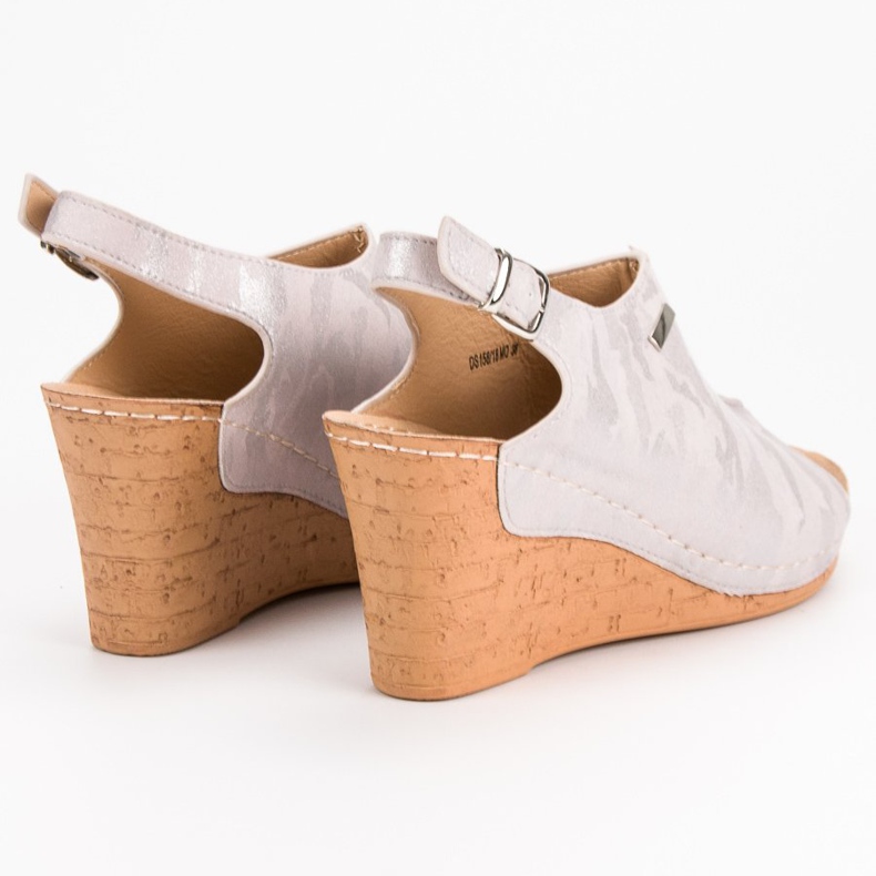 Filippo Keilsandalen mit Muster rosa 1