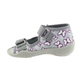 Befado Sandalen Kinderschuhe 242P090 violett grau rosa 2