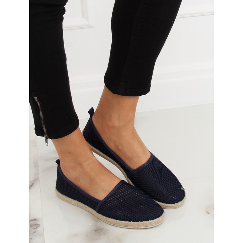 JX1029 Marineblaue Espadrilles aus Netzstoff navy blau 2
