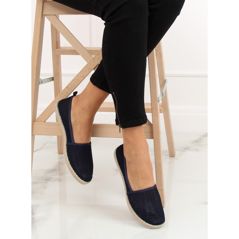 JX1029 Marineblaue Espadrilles aus Netzstoff navy blau 1