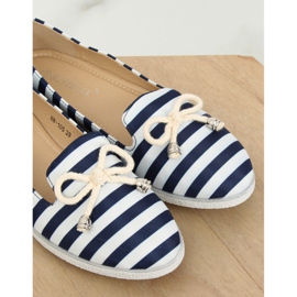 Slip-On in Weiß und Marineblau gestreift H8-105 DK.BLUE navy blau 1