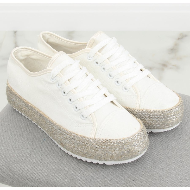 Weiße Espadrilles-Sneakers R-365 Weiß 1