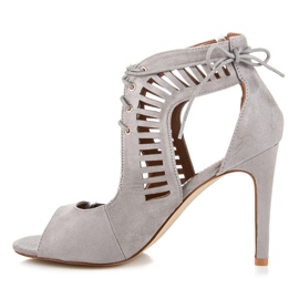 Queen Bee Gebundene Wildledersandalen grau 1