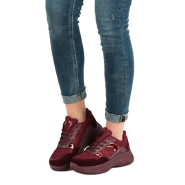 Burgunder-Sneaker auf der Plattform rot 1