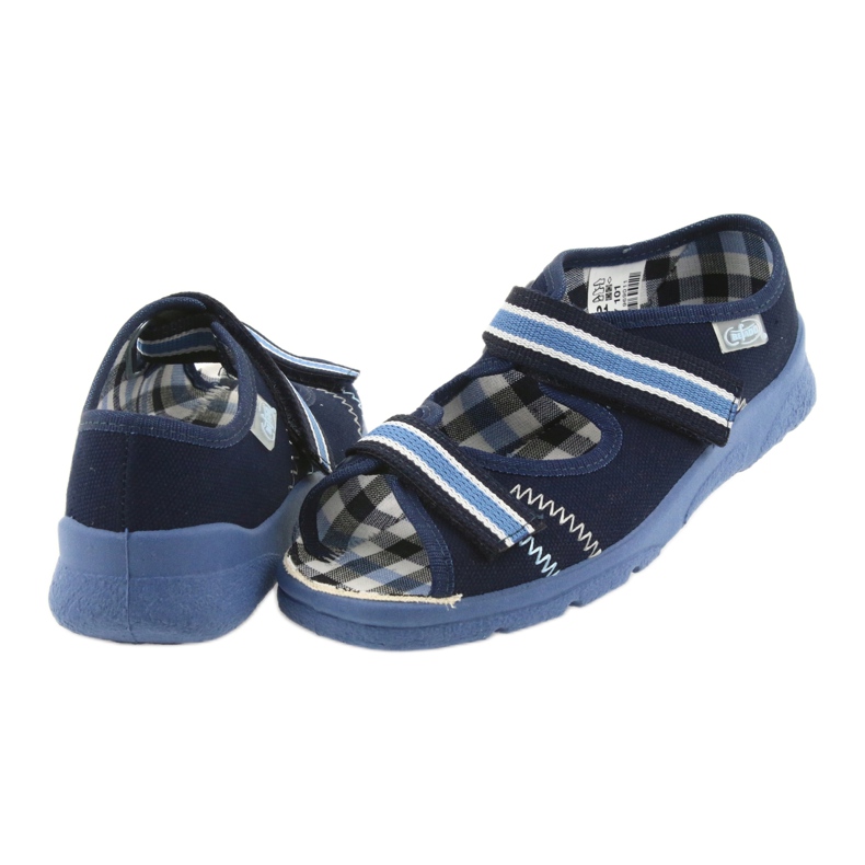 Sandalen Kinderschuhe Befado 969x101 marineblau Klettverschluss weiß 5