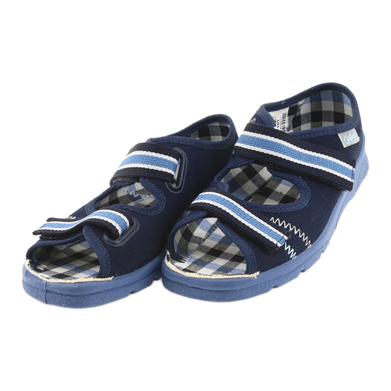 Sandalen Kinderschuhe Befado 969x101 marineblau Klettverschluss weiß 3