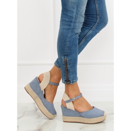 Blaue Espadrilles auf Keilabsatz T331P Blau 2