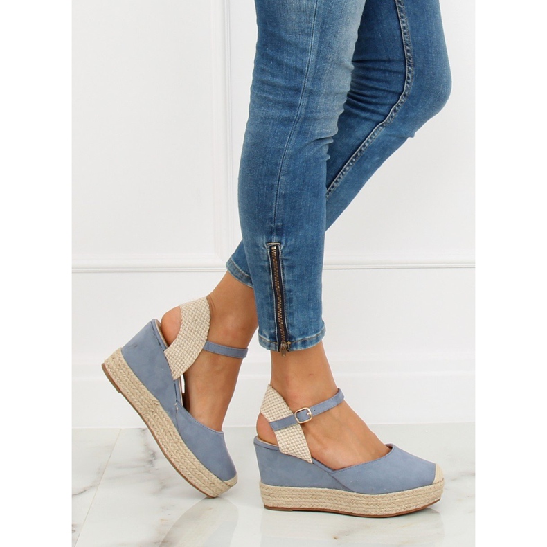 Blaue Espadrilles auf Keilabsatz T331P Blau 2