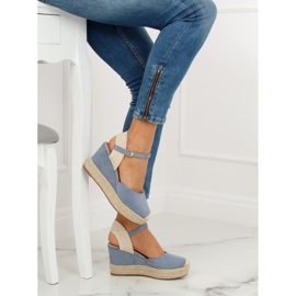 Blaue Espadrilles auf Keilabsatz T331P Blau 1