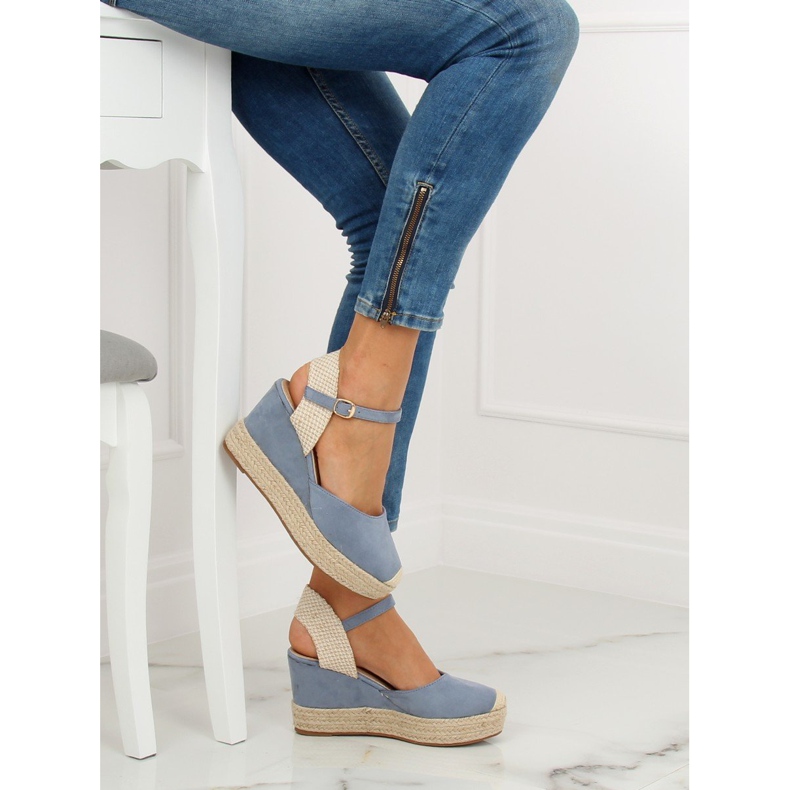 Blaue Espadrilles auf Keilabsatz T331P Blau 1