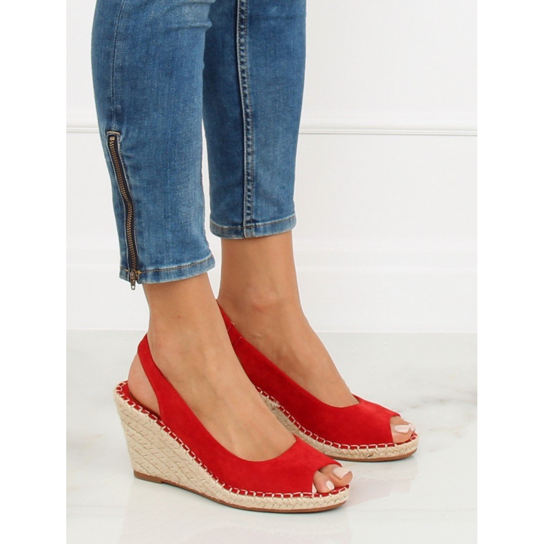 Rote Espadrilles auf Keilabsatz rot YY29P Rot 2