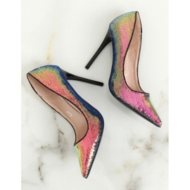 Stilettos mit Pailletten, Petrol NF-43P Schwarz mehrfarbig 2