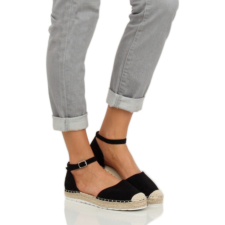 Schwarze Damen Espadrilles JH85 Schwarz 2