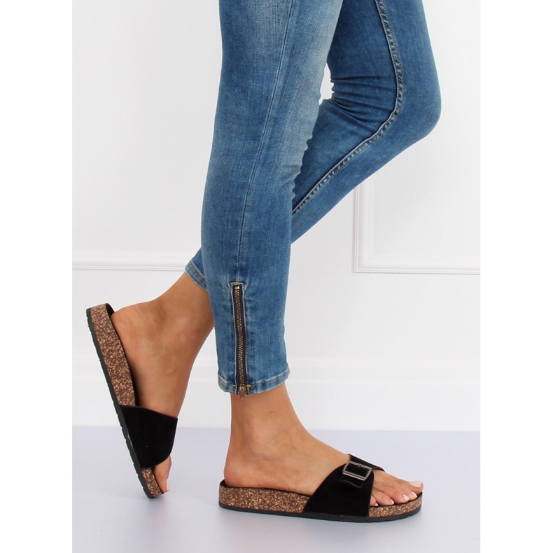 Schwarzes Wildleder CK61P Schwarze Hausschuhe 2