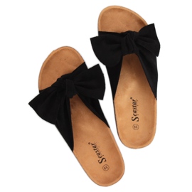 Schwarzes Wildleder schwarz CK02P Schwarze Hausschuhe 1