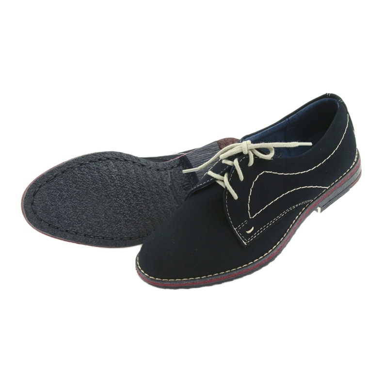 Gregors Jungenschuhe 141 Leder Marine Blue Einsatz blau 5