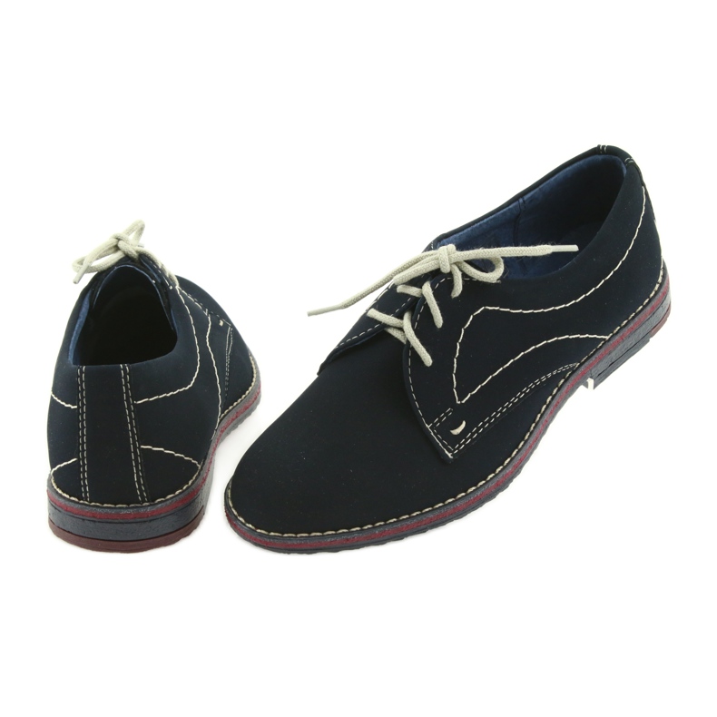 Gregors Jungenschuhe 141 Leder Marine Blue Einsatz blau 4