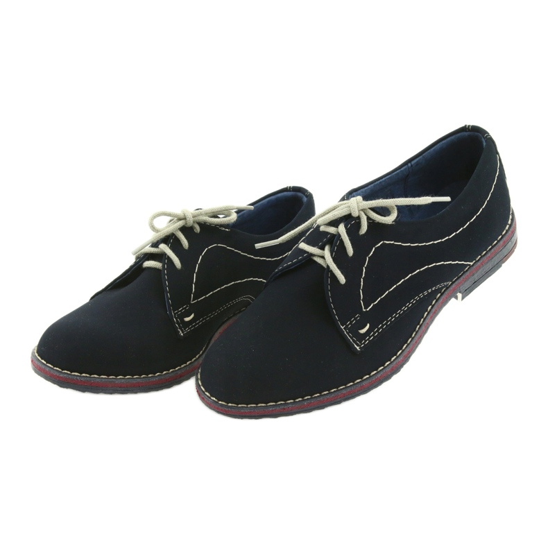 Gregors Jungenschuhe 141 Leder Marine Blue Einsatz blau 3