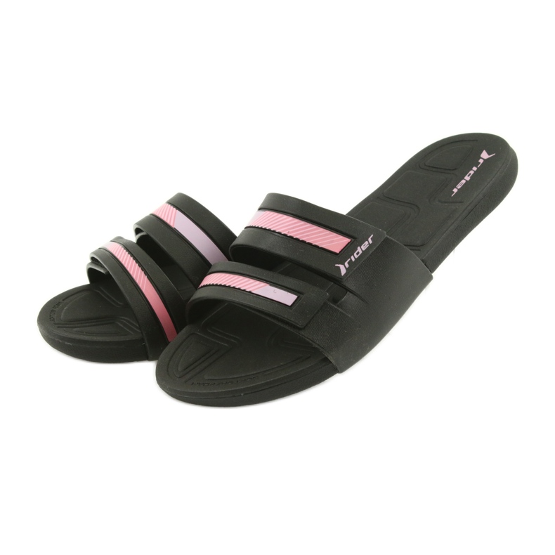 Hausschuhe Freizeit Damen Schwimmschuhe Rider 82503 schwarz rosa 3