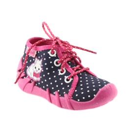 Befado farbige Kinderschuhe, comf. bis 23 cm 130P039 marineblau rosa weiß 2