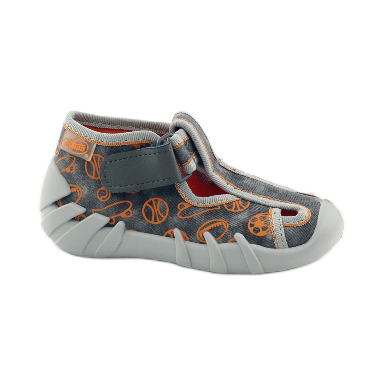Befado Kinderschuhe 190P082 grau orange 1