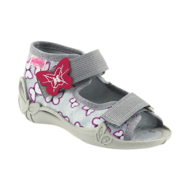 Befado Kinderschuhe 242P090 lila grau rosa 2