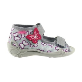Befado Kinderschuhe 242P090 violett grau rosa 1