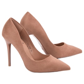 Seastar Nude Wildleder High Heels braun 2