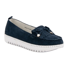 Filippo Modische Lederslipper blau marineblau 1