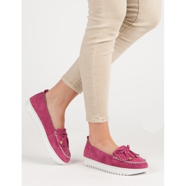 Filippo Modische Lederslipper rosa 1