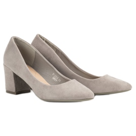 Ideal Shoes Graue Pumps auf einer Säule 2