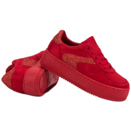 Sportschuhe aus Wildleder rot 1