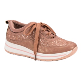 Sportschuhe mit Kristallen rosa 1