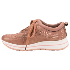 Sportschuhe mit Kristallen rosa 2