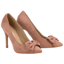 Laura Mode Wildleder-Heels mit Schleife rosa 2