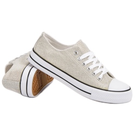 Silberne Sneaker mit Glitzer grau 2
