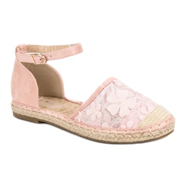 Nio Nio Espadrilles aus Spitze rosa 1
