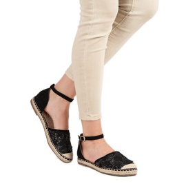 Nio Nio Espadrilles aus Spitze schwarz 2