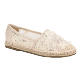 Nio Nio Spitzen-Espadrilles in Blumen braun 1