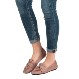 Ballerinas aus gepudertem Wildleder rosa 1