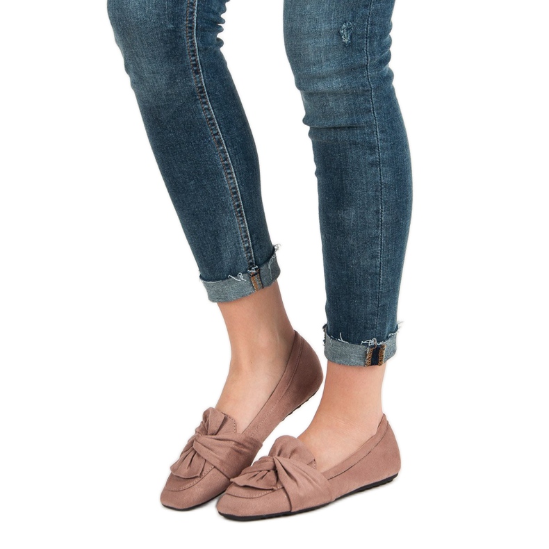 Ballerinas aus gepudertem Wildleder rosa 1