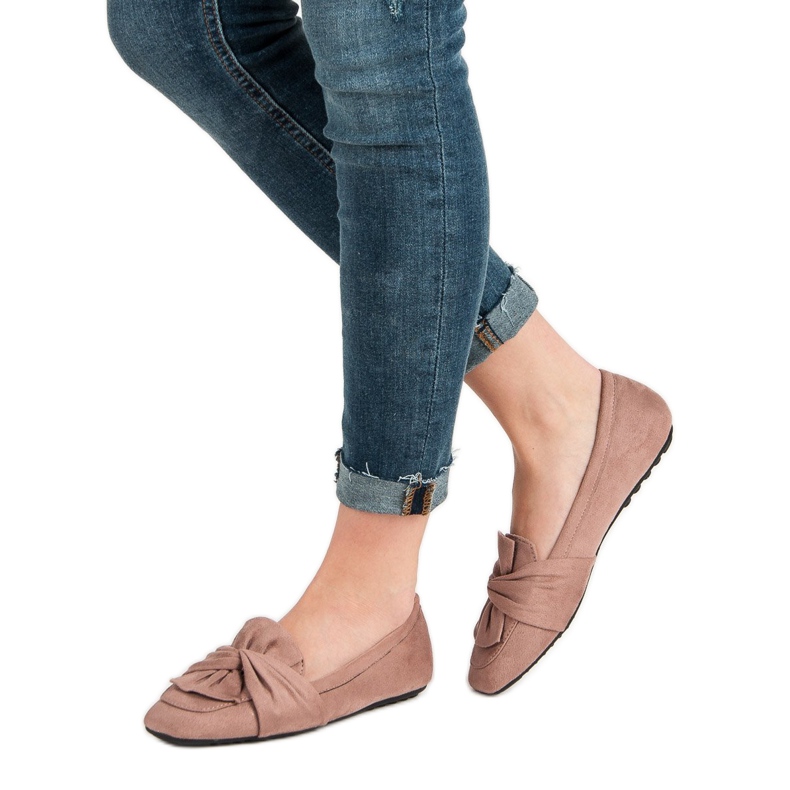 Ballerinas aus gepudertem Wildleder rosa 2