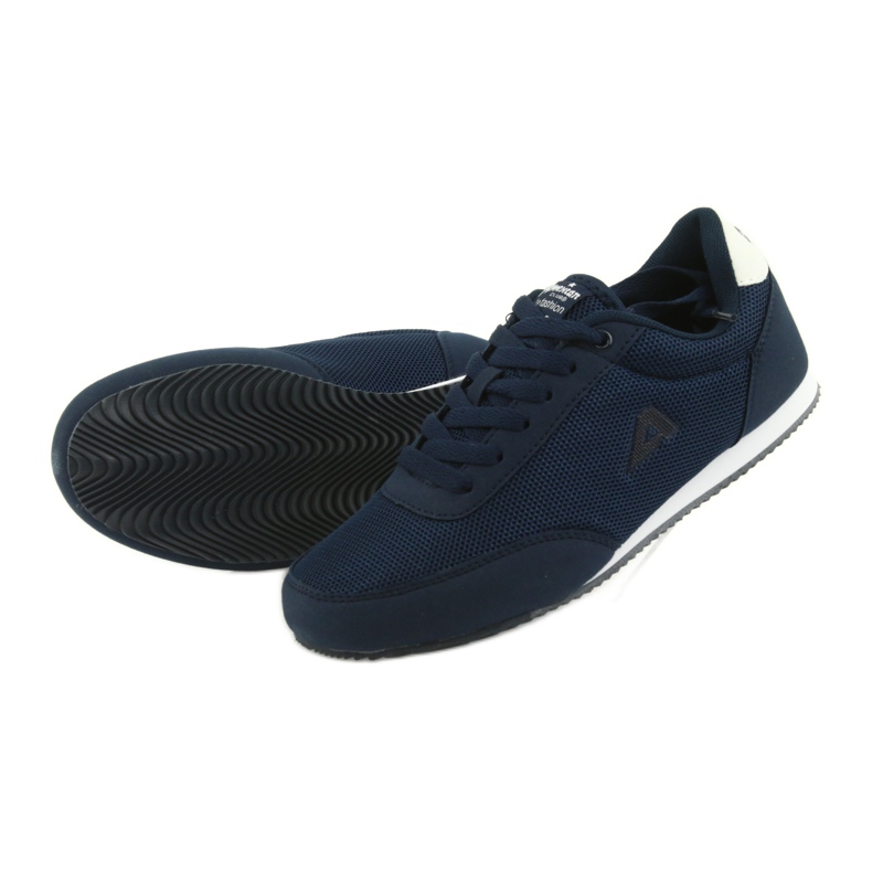 American Club Sports gebundene Schuhe weiß navy blau 5