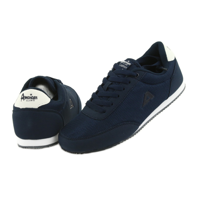 American Club Sports gebundene Schuhe weiß navy blau 4