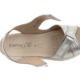 Caprice Sandalen Damen Leder Silber Schuhe grau 7