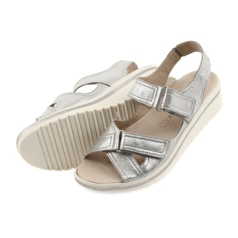 Caprice Sandalen Damen Leder Silber Schuhe grau 6