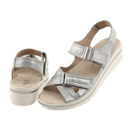 Caprice Sandalen Damen Leder Silber Schuhe grau 5