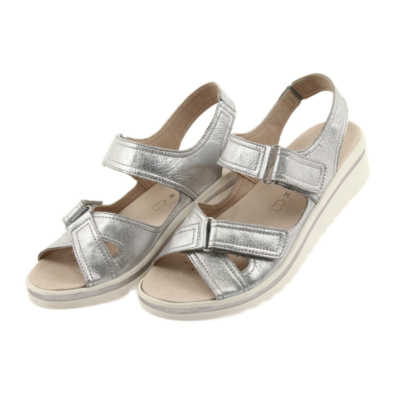 Caprice Sandalen Damen Leder Silber Schuhe grau 4